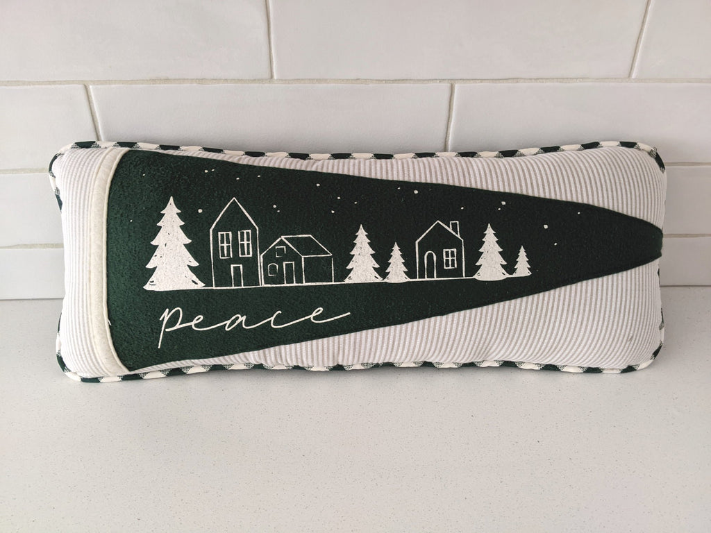 Peace Christmas pennant pillow